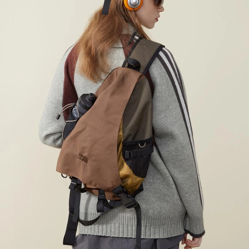 New Y2k Portable Light Nylon Crossbody Bag Trendy Rucksack Travel Shoulder Bag Casual knapsack Outdoor Sports Unisex Chest Packs