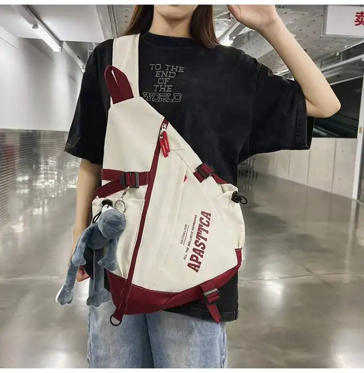 New Y2k Portable Light Nylon Crossbody Bag Trendy Rucksack Travel Shoulder Bag Casual knapsack Outdoor Sports Unisex Chest Packs