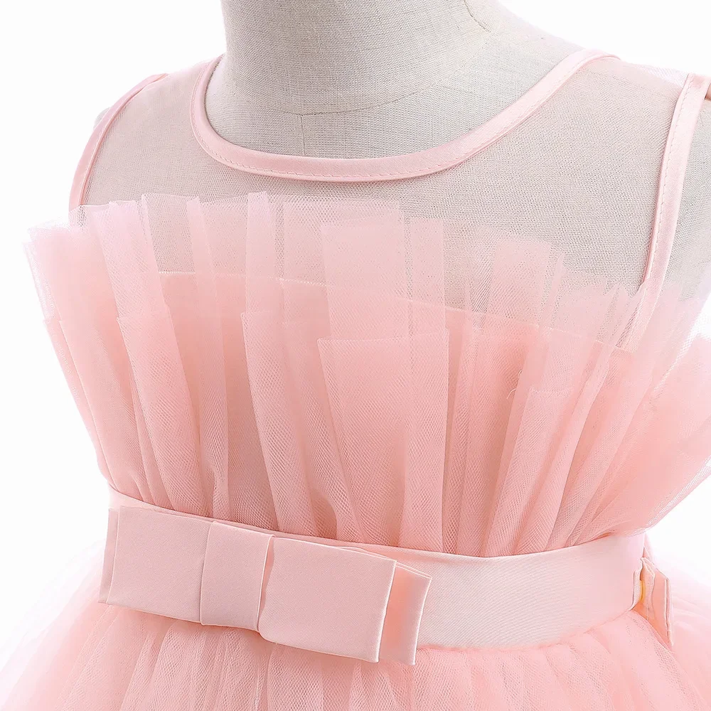 8 Colors Kid's Party Formal Evening Dresses Elegant Party Dresses For Girls Dresses With Trailing Detachable Princess Dress