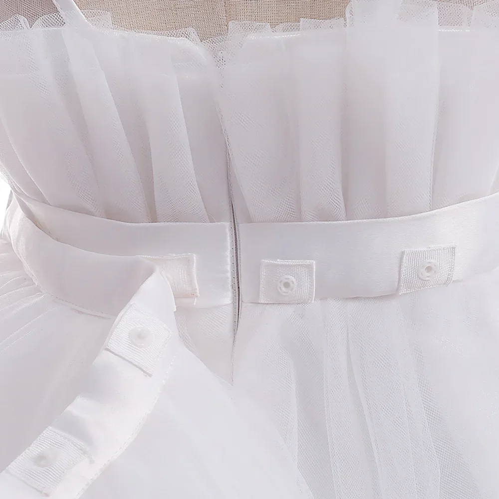 8 Colors Kid's Party Formal Evening Dresses Elegant Party Dresses For Girls Dresses With Trailing Detachable Princess Dress