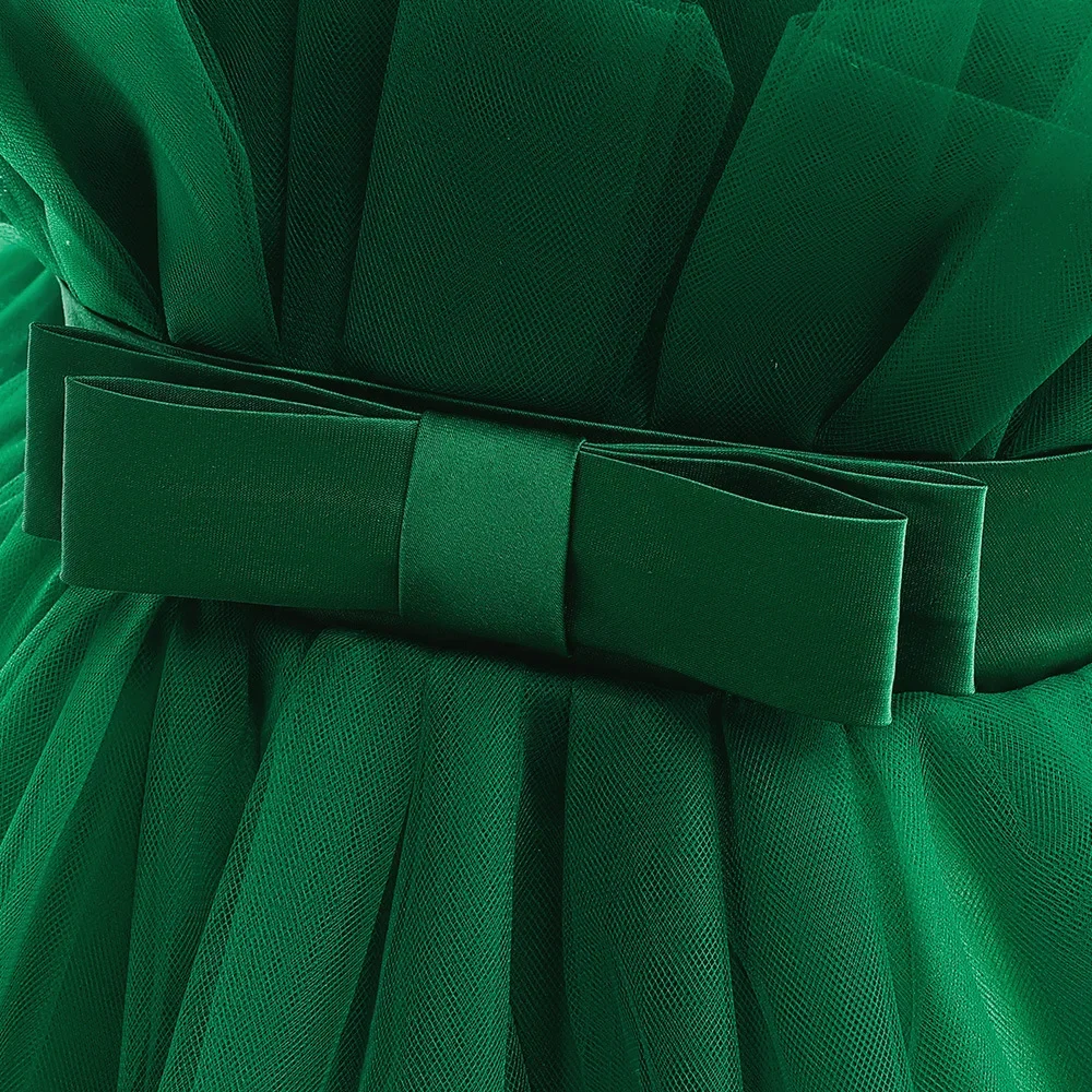 8 Colors Kid's Party Formal Evening Dresses Elegant Party Dresses For Girls Dresses With Trailing Detachable Princess Dress