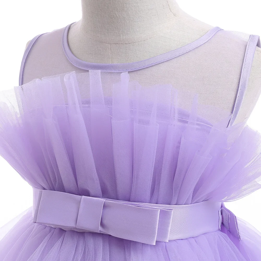 8 Colors Kid's Party Formal Evening Dresses Elegant Party Dresses For Girls Dresses With Trailing Detachable Princess Dress