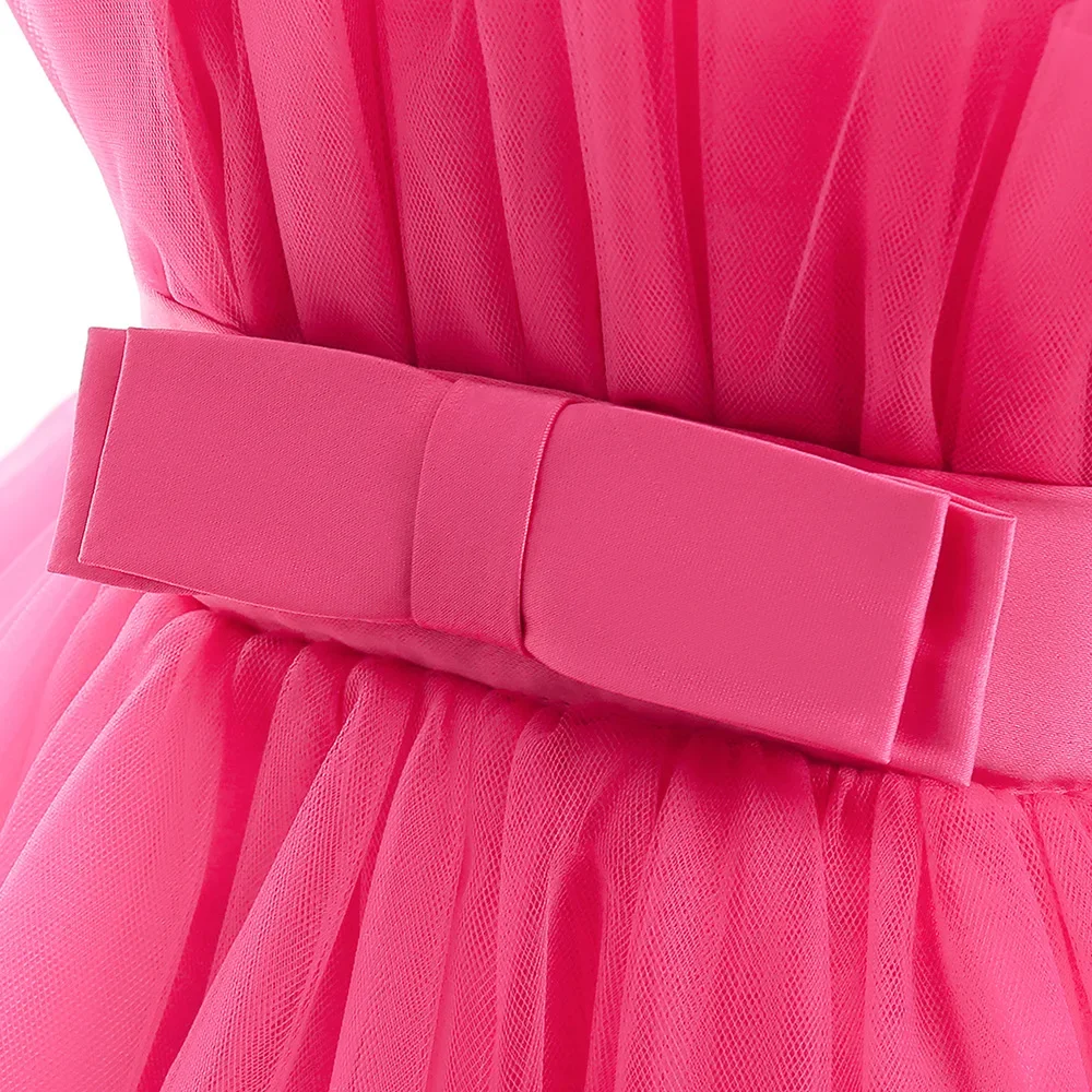 8 Colors Kid's Party Formal Evening Dresses Elegant Party Dresses For Girls Dresses With Trailing Detachable Princess Dress