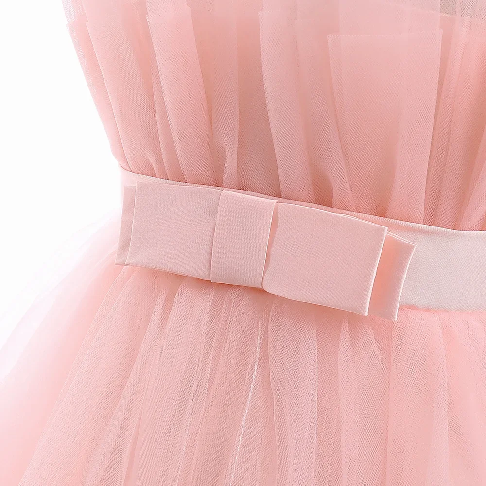 8 Colors Kid's Party Formal Evening Dresses Elegant Party Dresses For Girls Dresses With Trailing Detachable Princess Dress
