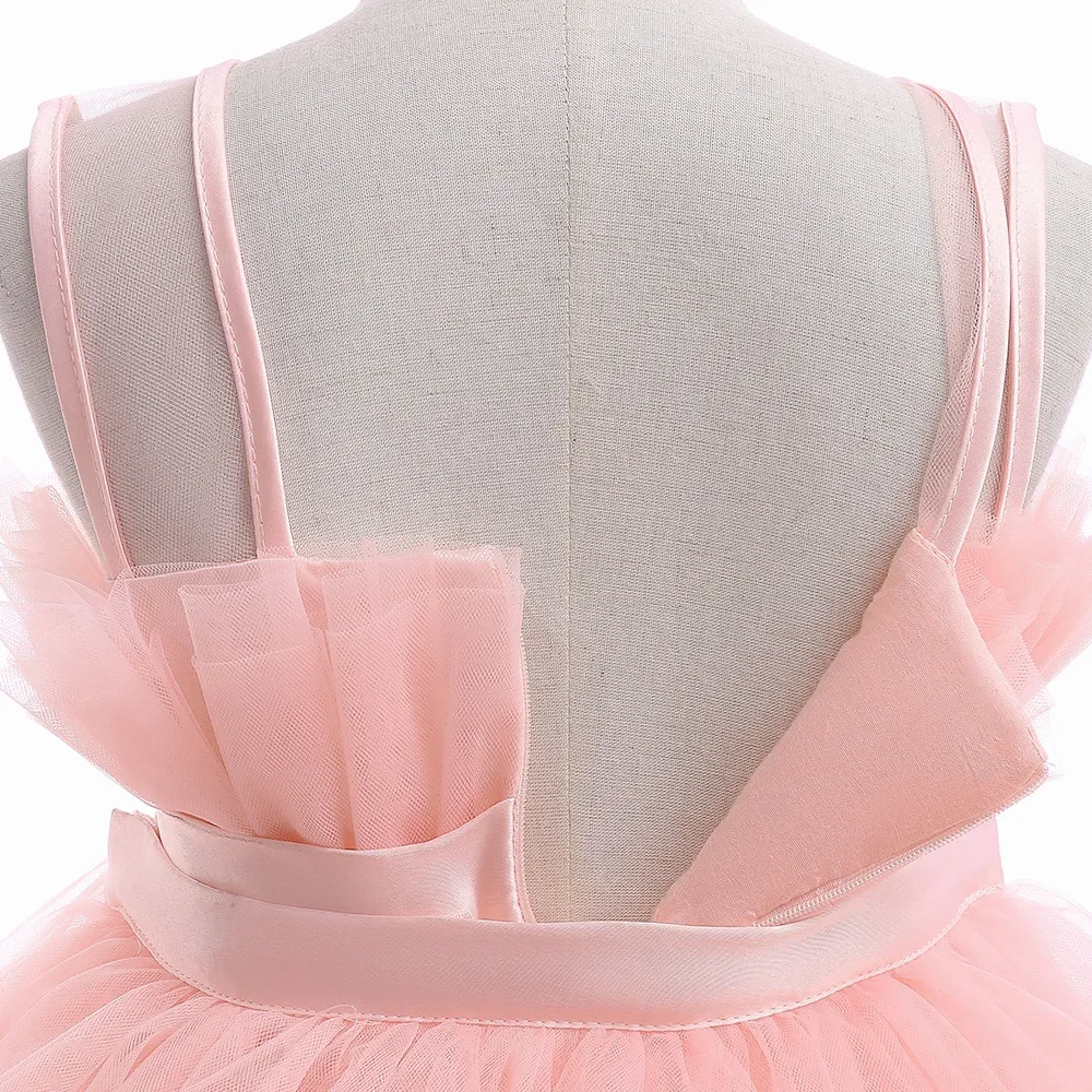 8 Colors Kid's Party Formal Evening Dresses Elegant Party Dresses For Girls Dresses With Trailing Detachable Princess Dress