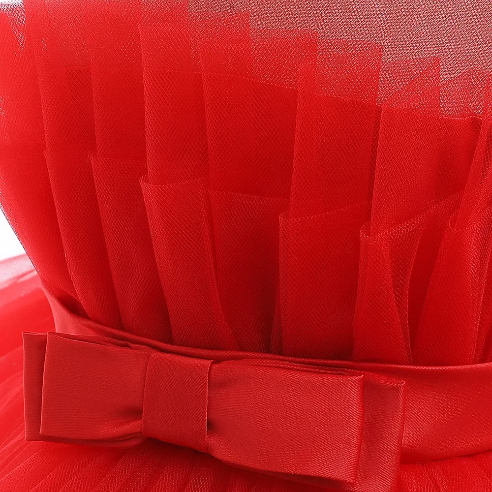 8 Colors Kid's Party Formal Evening Dresses Elegant Party Dresses For Girls Dresses With Trailing Detachable Princess Dress