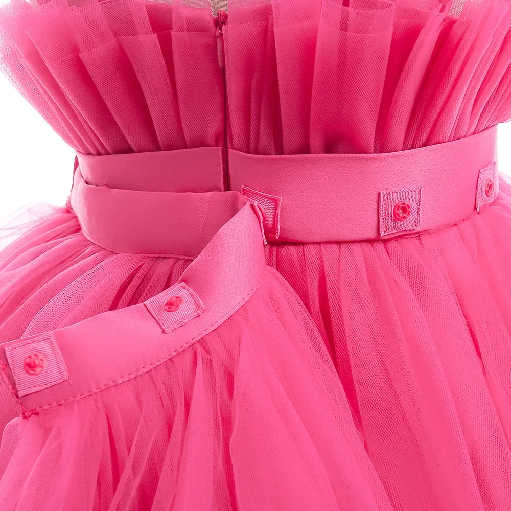 8 Colors Kid's Party Formal Evening Dresses Elegant Party Dresses For Girls Dresses With Trailing Detachable Princess Dress
