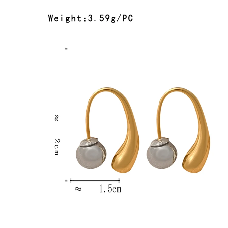 Modern Jewelry Cool Trend 2024 New Metallic Round Bead Teardrop Earrings For Women Party Gifts Ear Accessories Hot Sale