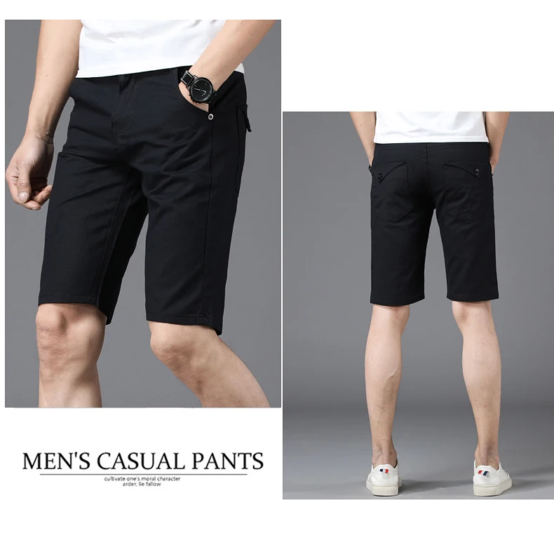 2024 Summer Thin Casual Shorts Men's Casual Big Pocket Pants Fashion Straight Slim Male Knee Length Straight Beach Shorts