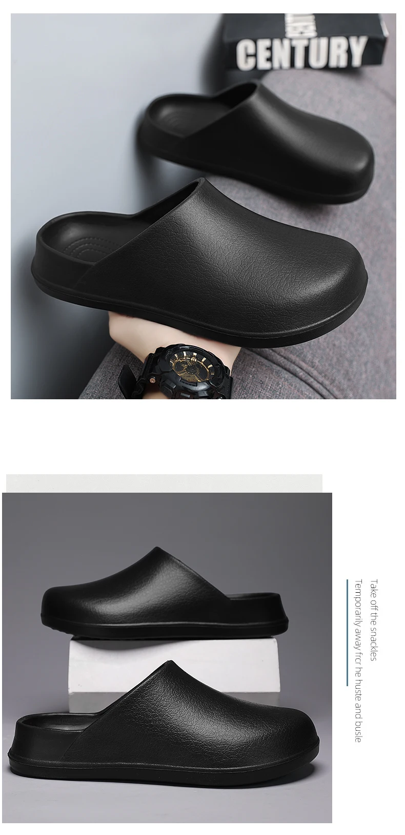 Couple's Baotou Slippers Waterproof Anti slip Oil proof Chef Shoes Summer new Men's and Women's Soft Sole comfort Casual Sandals