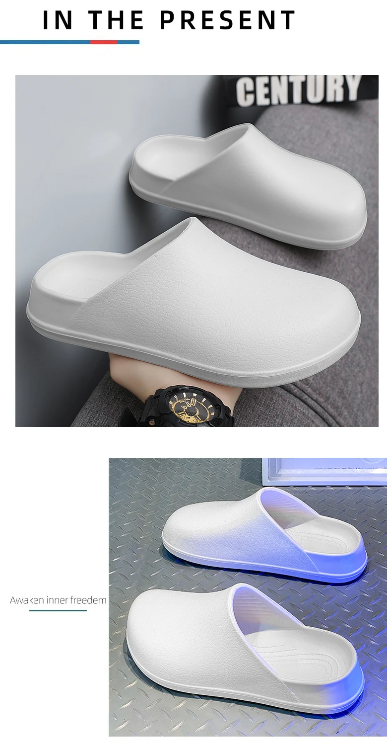 Couple's Baotou Slippers Waterproof Anti slip Oil proof Chef Shoes Summer new Men's and Women's Soft Sole comfort Casual Sandals
