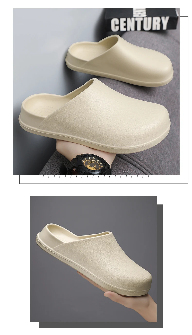 Couple's Baotou Slippers Waterproof Anti slip Oil proof Chef Shoes Summer new Men's and Women's Soft Sole comfort Casual Sandals