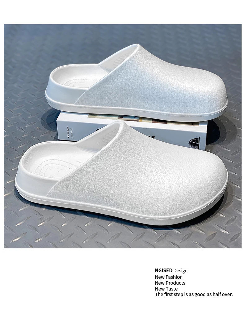 Couple's Baotou Slippers Waterproof Anti slip Oil proof Chef Shoes Summer new Men's and Women's Soft Sole comfort Casual Sandals