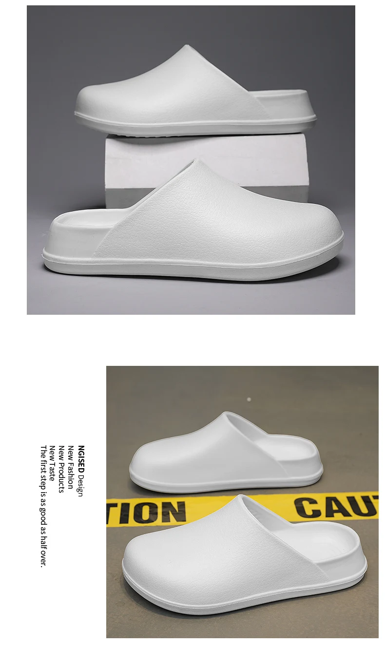 Couple's Baotou Slippers Waterproof Anti slip Oil proof Chef Shoes Summer new Men's and Women's Soft Sole comfort Casual Sandals