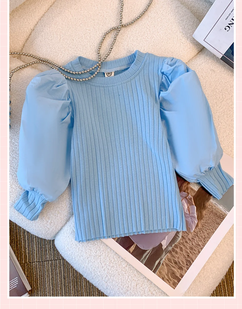 Girls White Long Sleeve T-shirt Shirt Princess Shirt for Tddler Girl Sweet Pullover Casual Shirt Children Tops Pullover