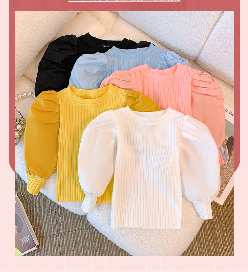 Girls White Long Sleeve T-shirt Shirt Princess Shirt for Tddler Girl Sweet Pullover Casual Shirt Children Tops Pullover