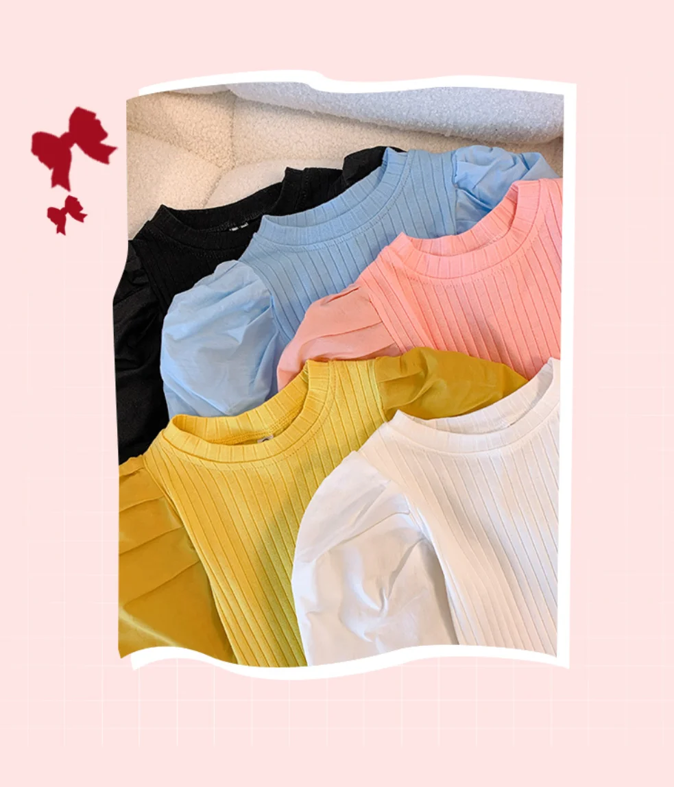 Girls White Long Sleeve T-shirt Shirt Princess Shirt for Tddler Girl Sweet Pullover Casual Shirt Children Tops Pullover