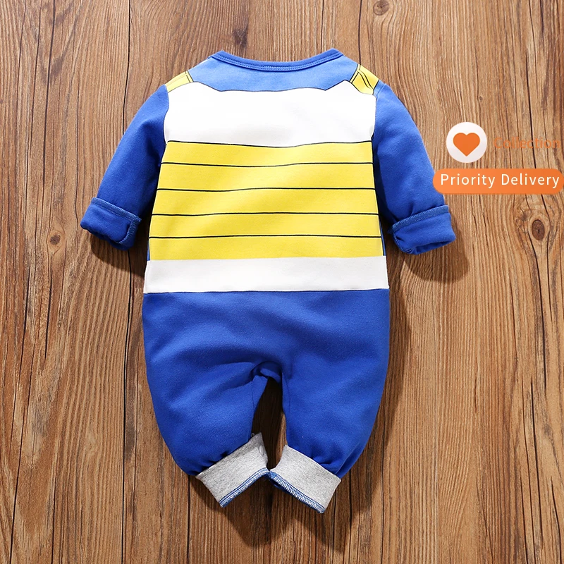 0-18M blue Anime Baby Rompers Newborn Cosplay Costume Infant One-pieces Cotton round collar comfortable Clothes Boys pajamas