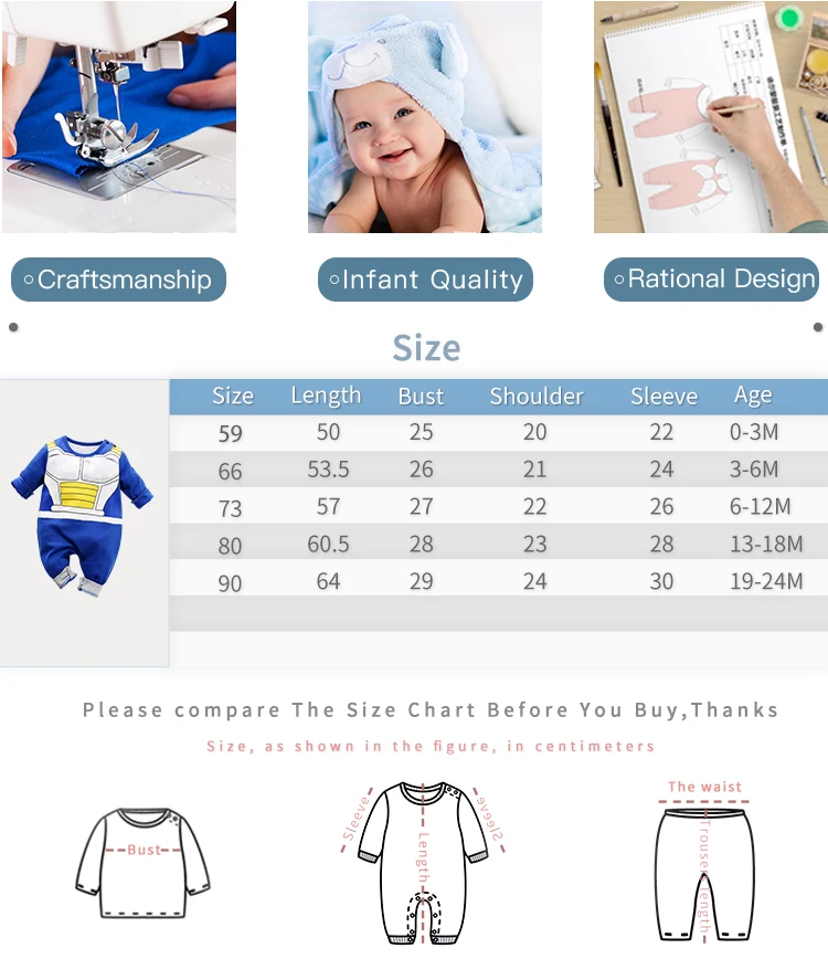 0-18M blue Anime Baby Rompers Newborn Cosplay Costume Infant One-pieces Cotton round collar comfortable Clothes Boys pajamas