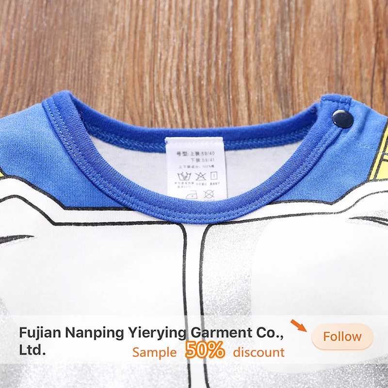 0-18M blue Anime Baby Rompers Newborn Cosplay Costume Infant One-pieces Cotton round collar comfortable Clothes Boys pajamas