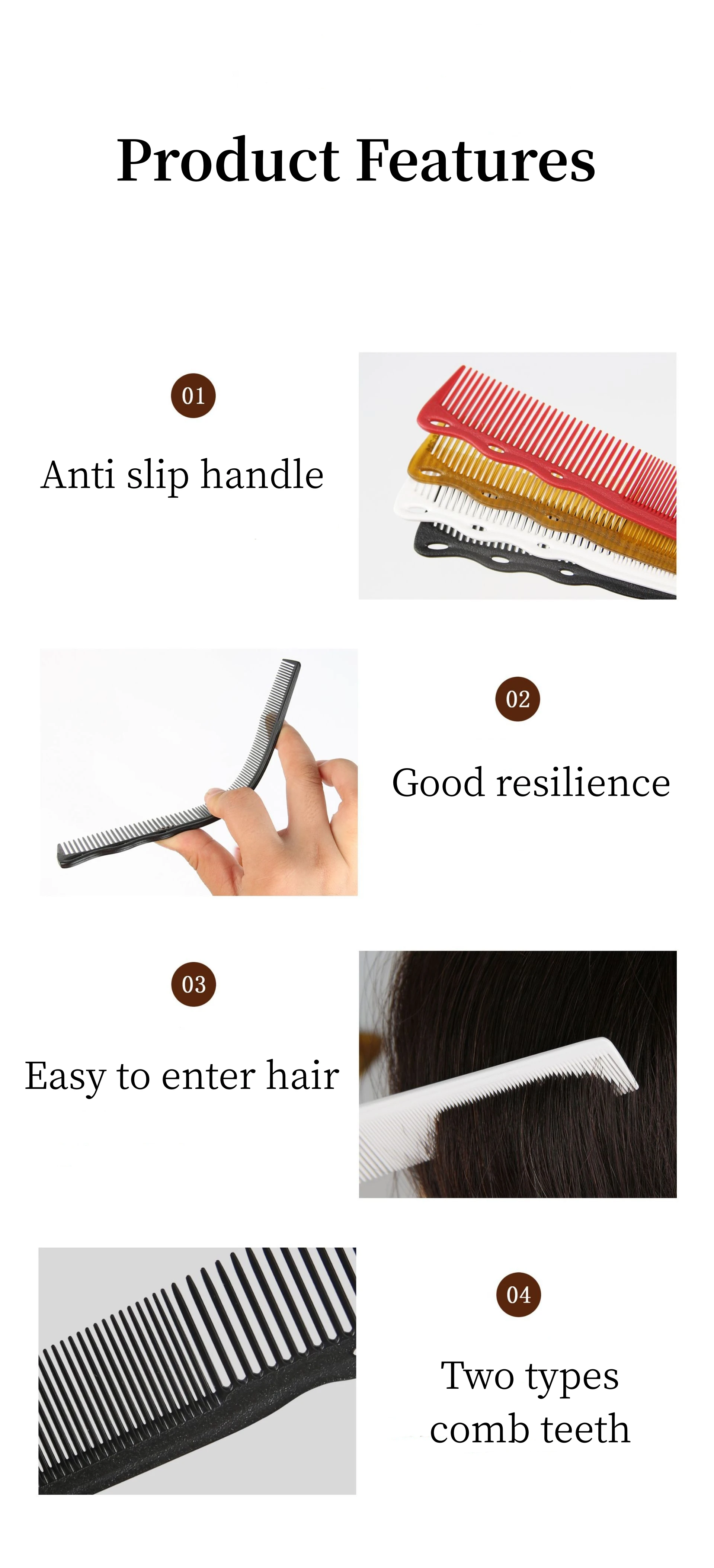 Haircut Comb Barber Shop Hair Trimming Combs Hair Salon Hairdressing Hair Cutting Brush Professional Styling Tools Y0117
