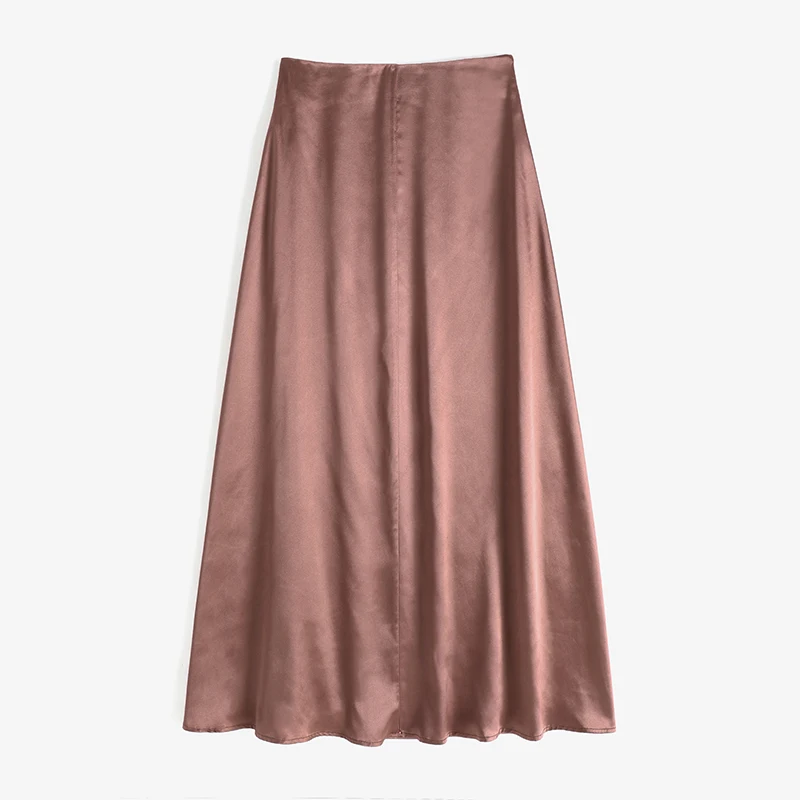ZANZEA Fashion Satin Silk Skirts Women Summer Long High Waist Skirt Casual Solid Party Faldas Saia Female Vintage Work OL Jupe