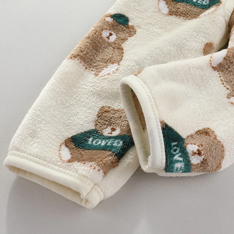 2Pcs Set Newborn Baby Clothing Flannle Girls Set Spring Autumn Suit for Babies Soft Toddler Jacket Fashion Infant Clothes 0-24 M