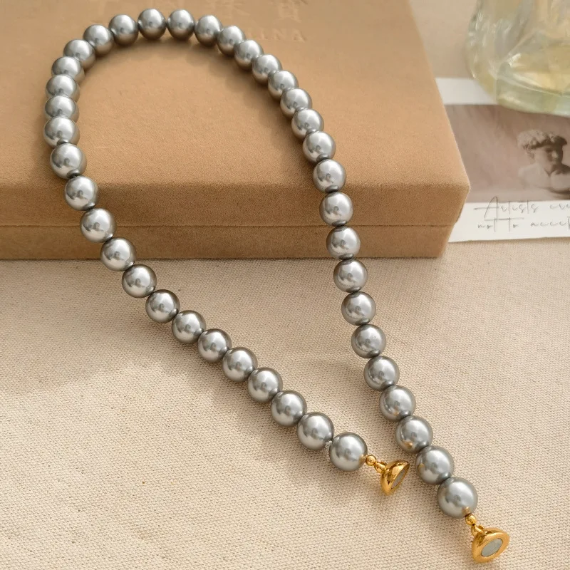 Fashion Jewelry Vintage Elegant Temperament Glass Simulated Pearl Necklace For Women Female Gift Accessories Dropshipping