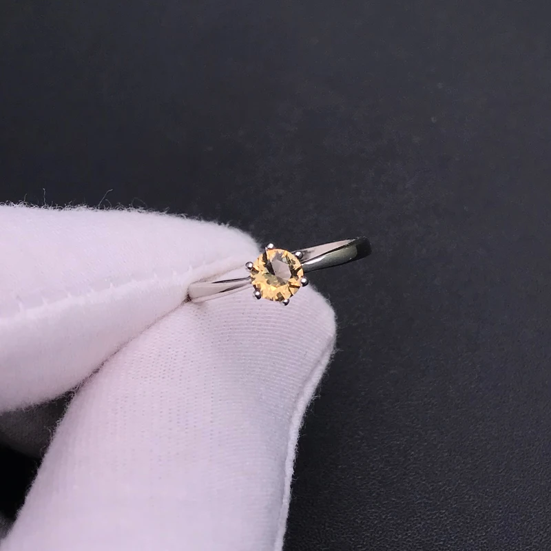 Elegant Zultanite Ring Sterling Created Sultanite Color Change Round Cut 5MM Fine Jewelry Party Wedding Gift for Women