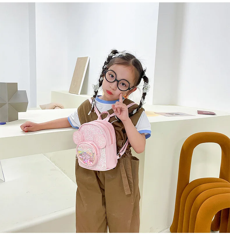 New Cute Children's Bag Fashion Sequin Kindergarten Backpacks for Baby Girls Cartoon Casual Schoolbag Princess Bag Girls Gifts