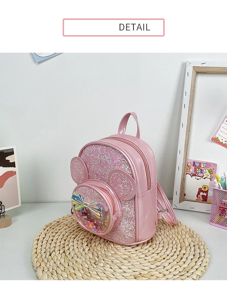 New Cute Children's Bag Fashion Sequin Kindergarten Backpacks for Baby Girls Cartoon Casual Schoolbag Princess Bag Girls Gifts