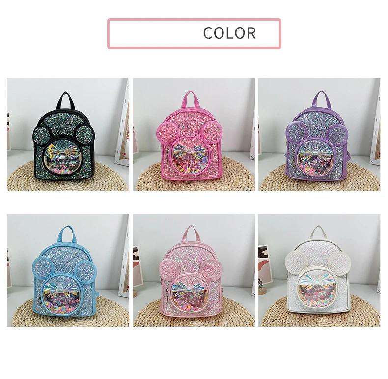 New Cute Children's Bag Fashion Sequin Kindergarten Backpacks for Baby Girls Cartoon Casual Schoolbag Princess Bag Girls Gifts