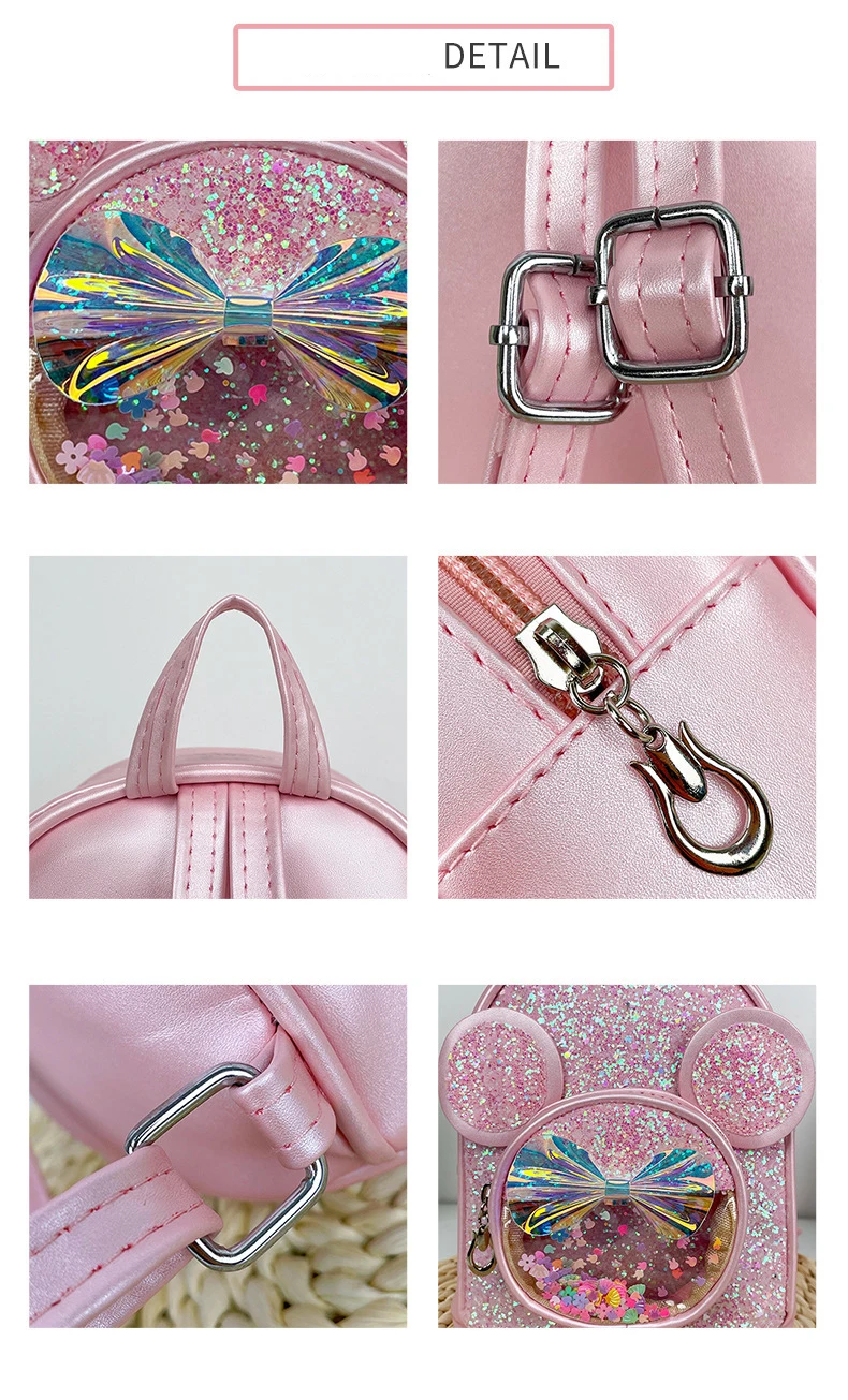 New Cute Children's Bag Fashion Sequin Kindergarten Backpacks for Baby Girls Cartoon Casual Schoolbag Princess Bag Girls Gifts