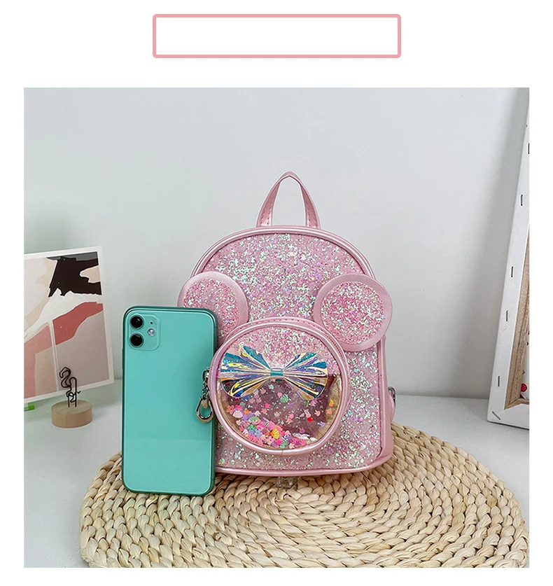 New Cute Children's Bag Fashion Sequin Kindergarten Backpacks for Baby Girls Cartoon Casual Schoolbag Princess Bag Girls Gifts