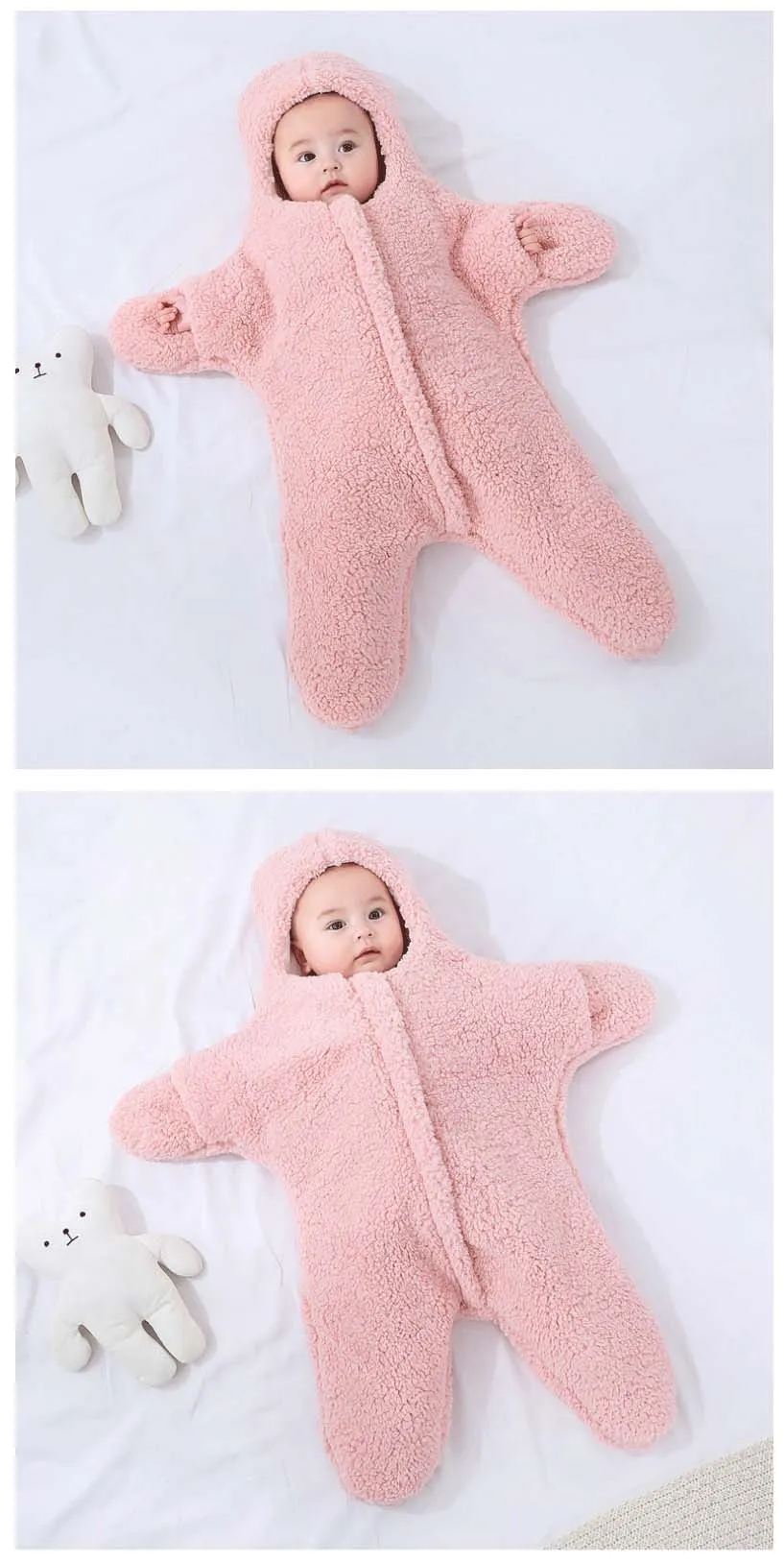 Newborn Baby Boy Girl Kids Cartoon Hooded Romper Jumpsuit Bodysuit Clothes Outfits Long Sleeve Playsuit Toddler One Piece Outfit