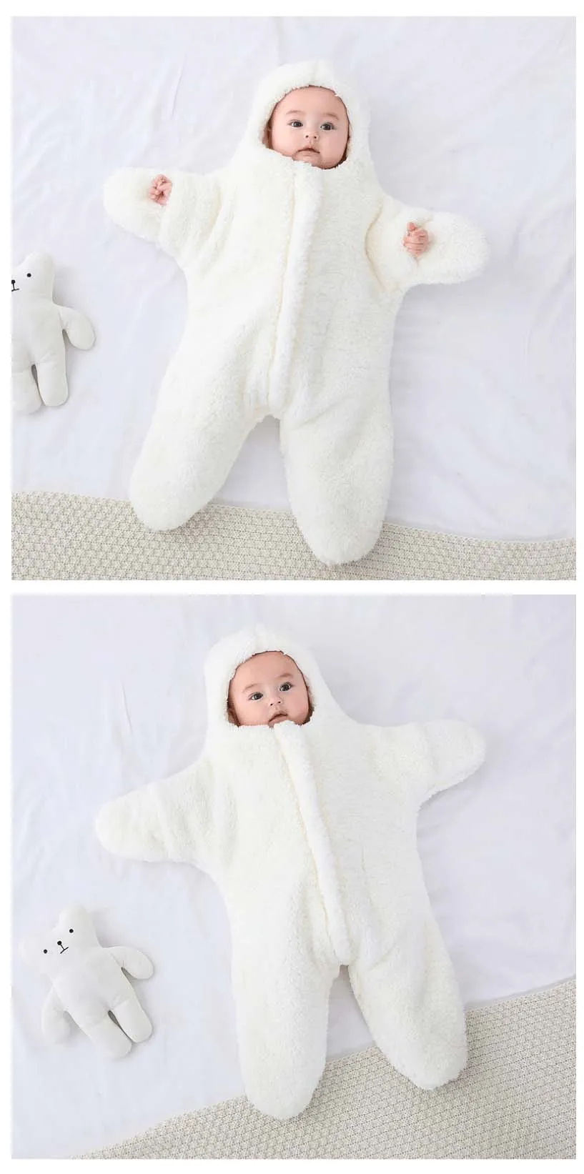 Newborn Baby Boy Girl Kids Cartoon Hooded Romper Jumpsuit Bodysuit Clothes Outfits Long Sleeve Playsuit Toddler One Piece Outfit