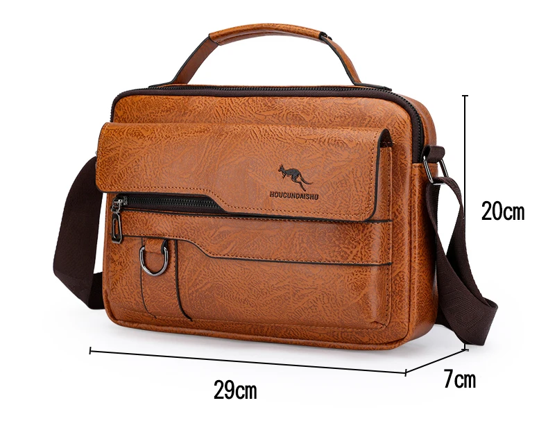 Luxury Brand Men's Crossbody Shoulder Bag For Husband Gift PU Leather Men Office Tote Business Messenger Side Bag Male Handbags