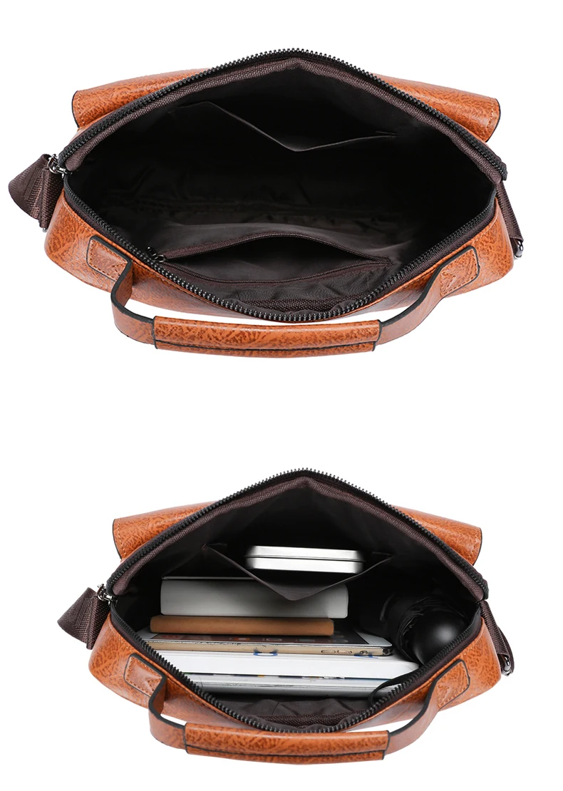 Luxury Brand Men's Crossbody Shoulder Bag For Husband Gift PU Leather Men Office Tote Business Messenger Side Bag Male Handbags