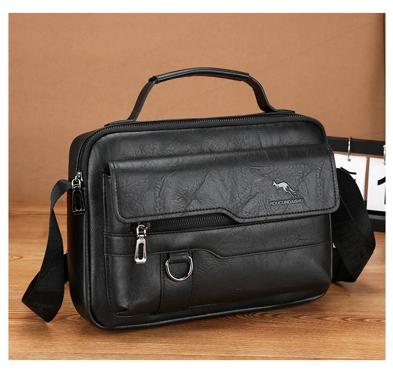 Luxury Brand Men's Crossbody Shoulder Bag For Husband Gift PU Leather Men Office Tote Business Messenger Side Bag Male Handbags