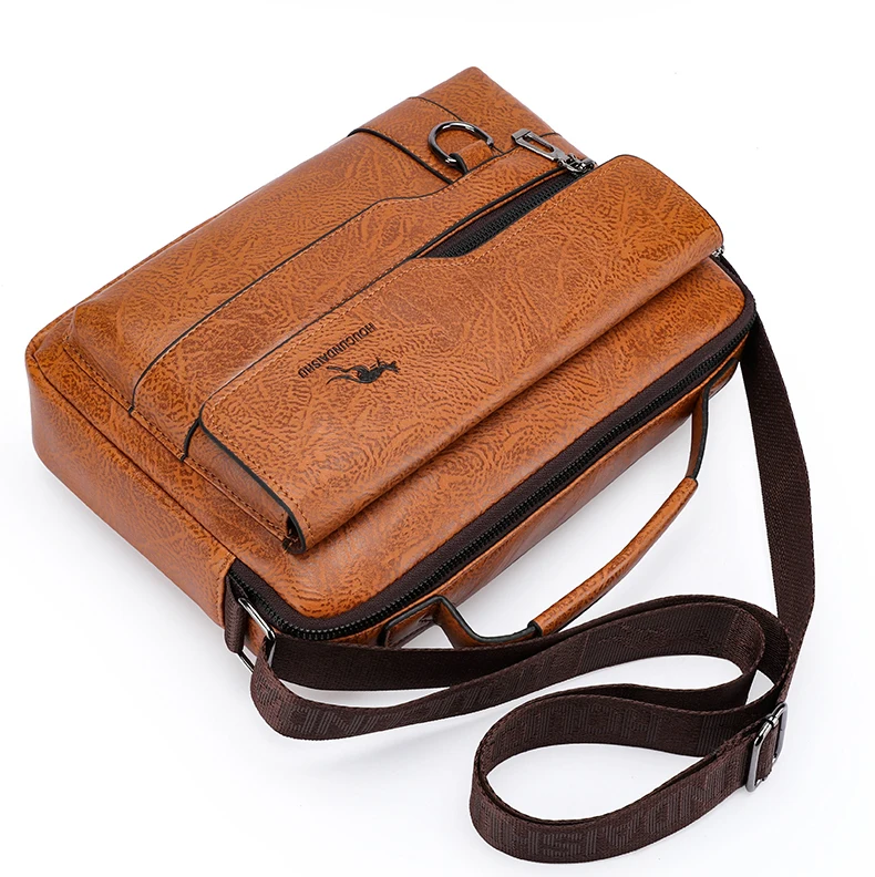 Luxury Brand Men's Crossbody Shoulder Bag For Husband Gift PU Leather Men Office Tote Business Messenger Side Bag Male Handbags
