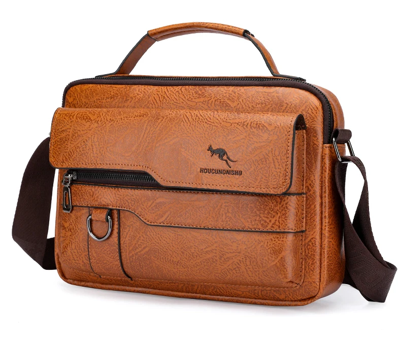 Luxury Brand Men's Crossbody Shoulder Bag For Husband Gift PU Leather Men Office Tote Business Messenger Side Bag Male Handbags