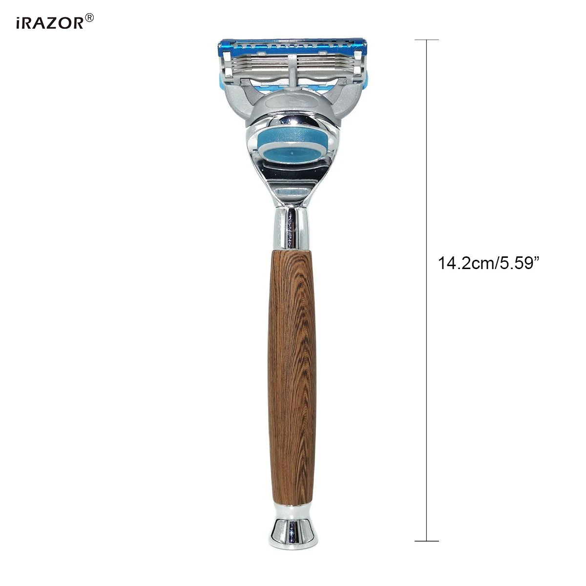 iRAZOR Classic 5 Layer Fusion Safety Razor Manual Man Shaver Barber Beard Grooming Tool Wood Grain Handle Man Birthday Gift
