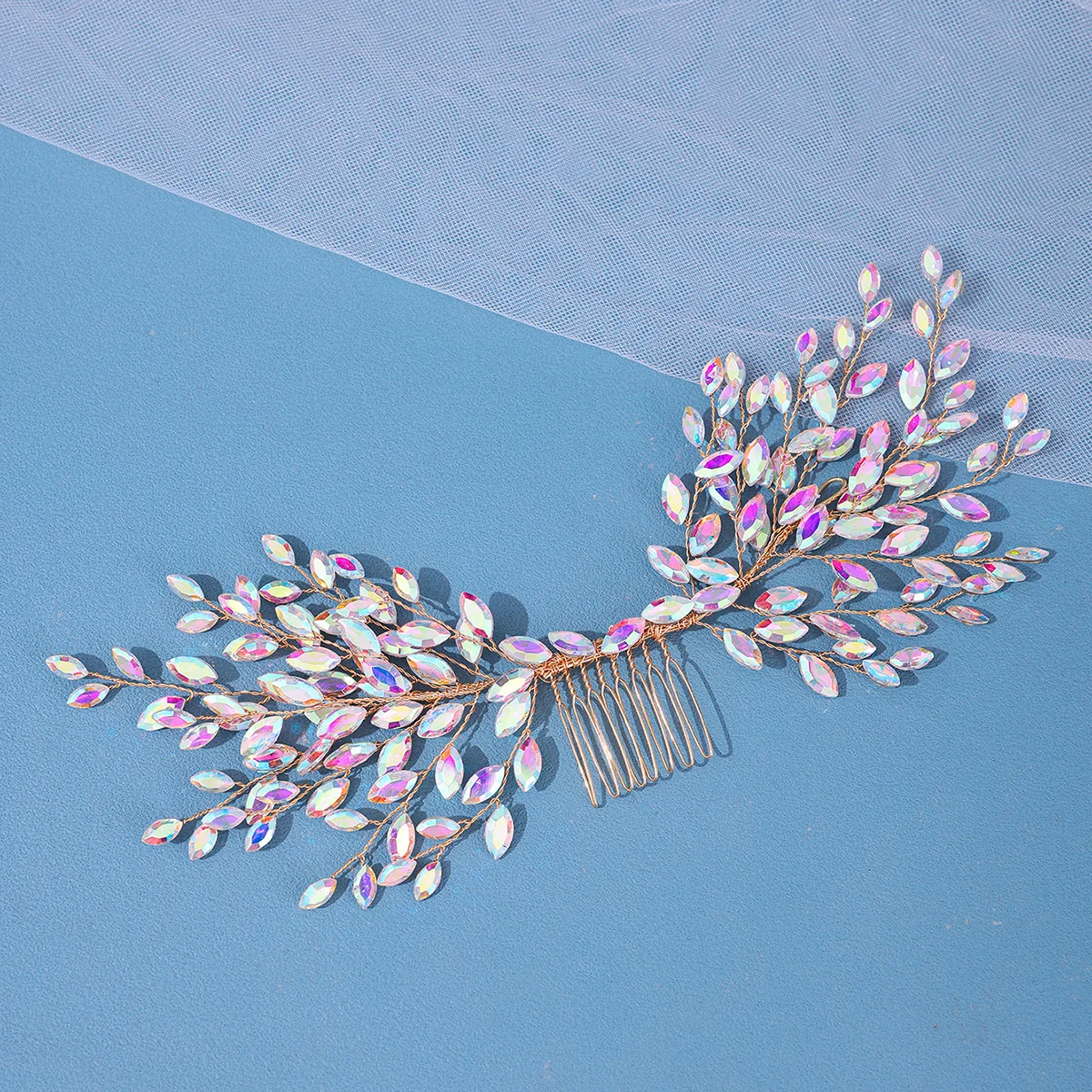 Luxury Crystal Hair Comb Headband Tiara For Women Bride Rhinestone Bridal Wedding Hair Accessories Jewelry Comb Headband Tiara