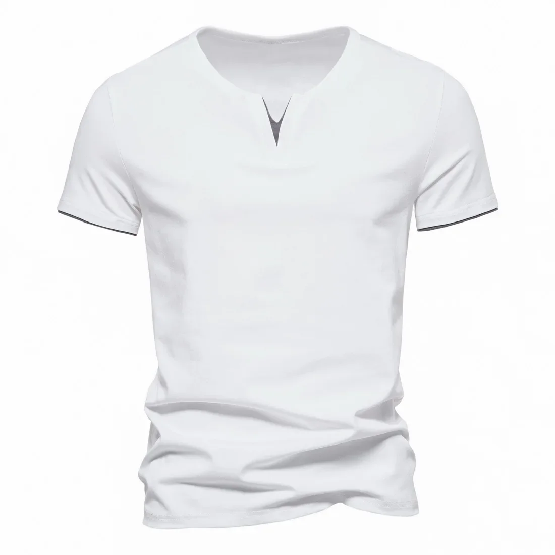 Summer Mens Short Sleeve Henley V-neck Lightweight TShirts Casual Cotton Slim Fit Basic Loose Fitness Sports Breathable Top