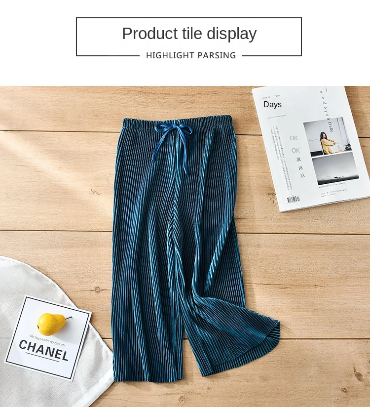 School Children Pleated Wide Leg Pants Summer Toddler Kids Loose Casual Solid Ankle-Length Pants Teenage Girls Ice Silk Leggings