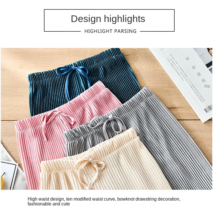 School Children Pleated Wide Leg Pants Summer Toddler Kids Loose Casual Solid Ankle-Length Pants Teenage Girls Ice Silk Leggings