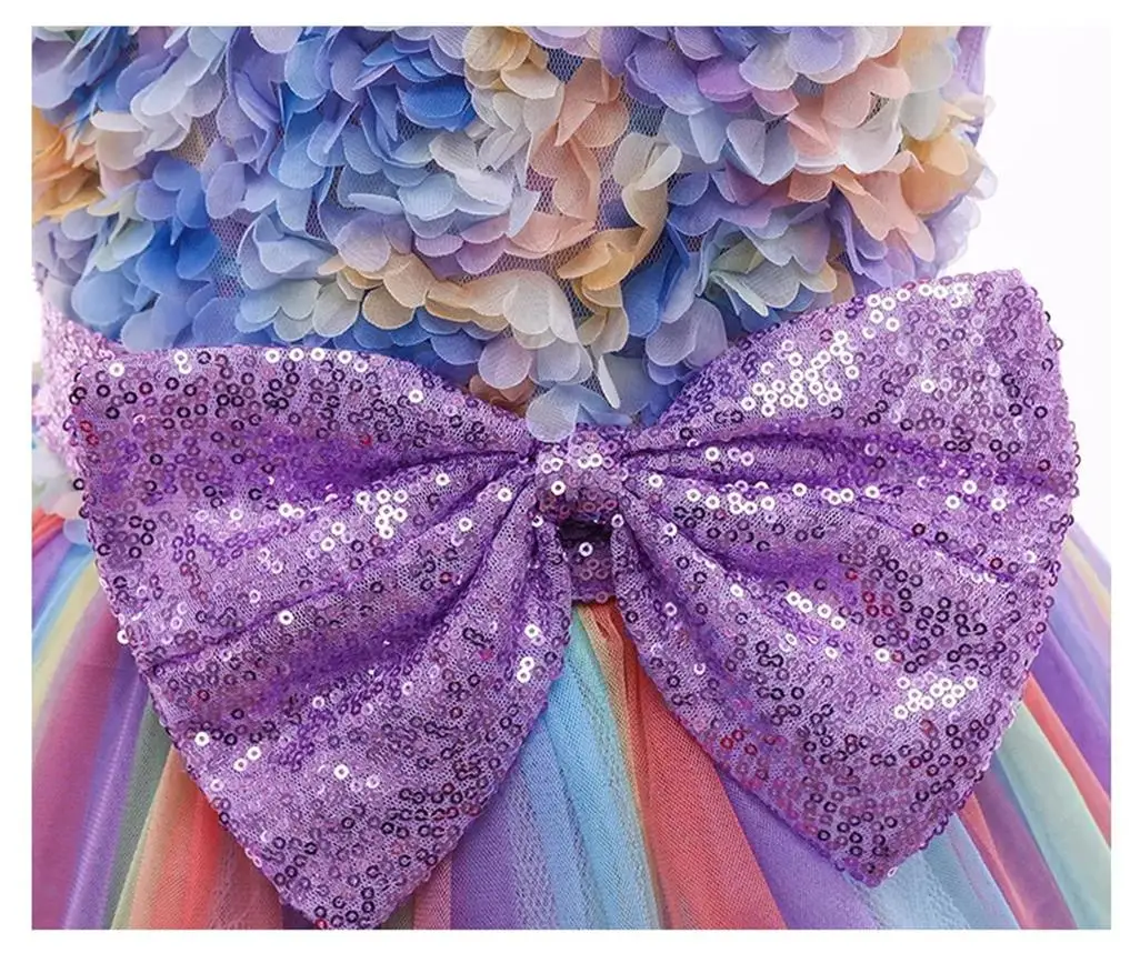 Children Unicorn Princess Dress For Girls Birthday Evening Party Flower Girls Wedding Dress Up Kids Carnival Costume Vestidos