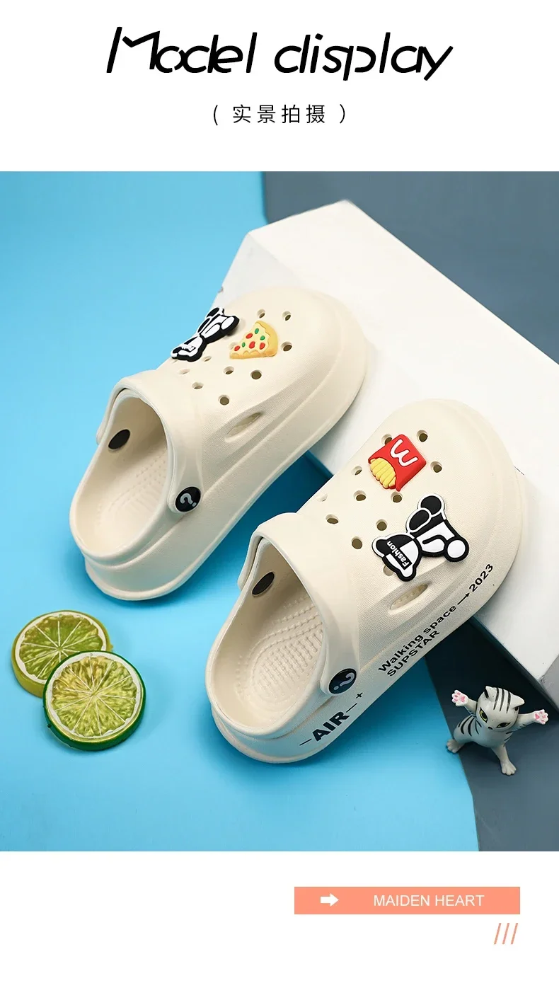 2-12y Kids Mules Clogs Summer Boys Girls Sandals Cartoon Many Colors Non-slip Comfortable Beach Slippers Children Garden Shoes