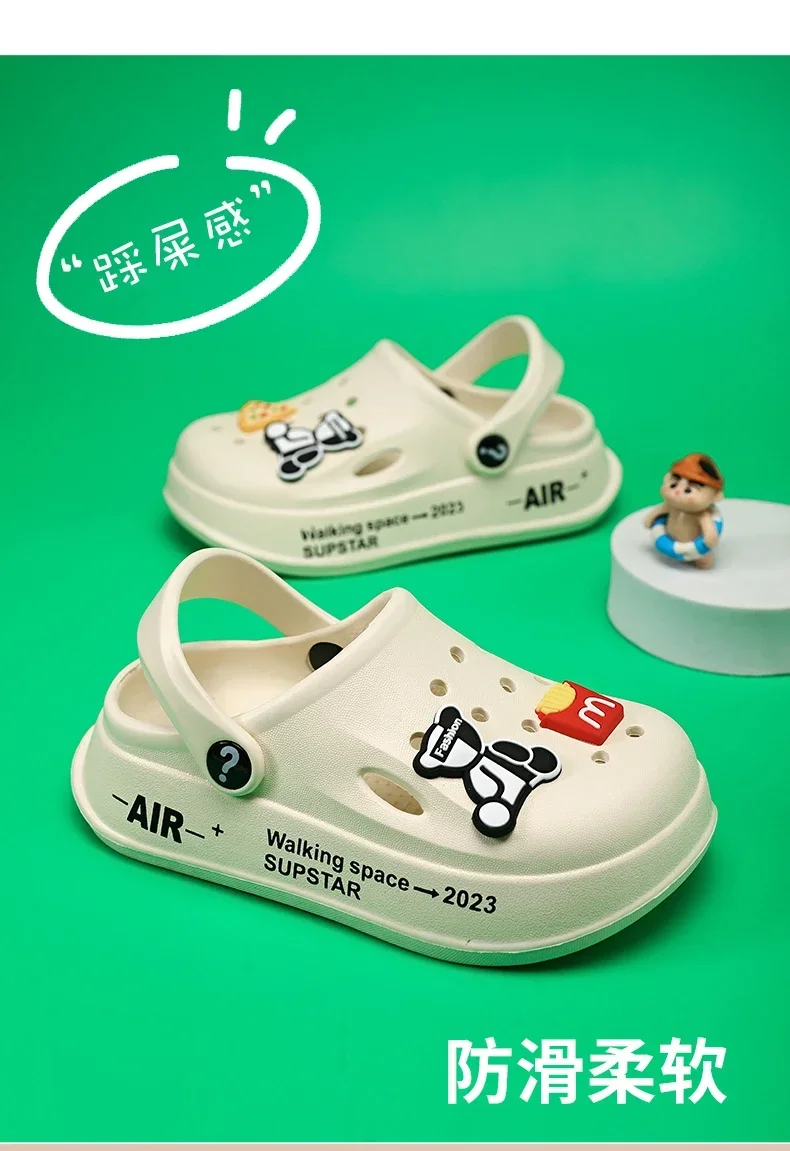 2-12y Kids Mules Clogs Summer Boys Girls Sandals Cartoon Many Colors Non-slip Comfortable Beach Slippers Children Garden Shoes