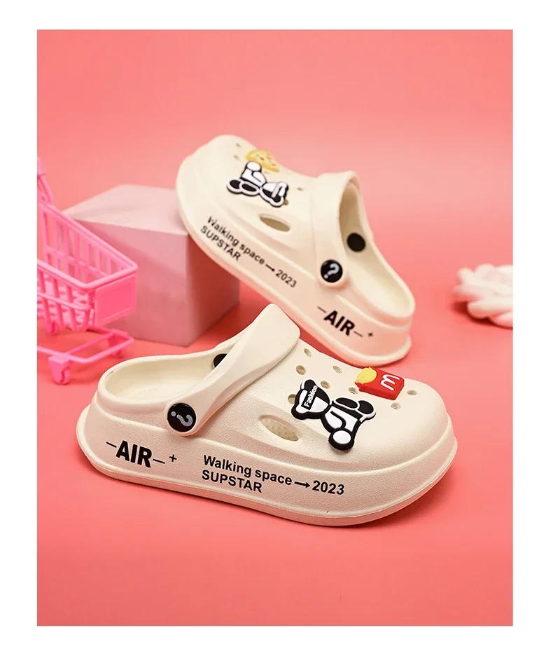 2-12y Kids Mules Clogs Summer Boys Girls Sandals Cartoon Many Colors Non-slip Comfortable Beach Slippers Children Garden Shoes